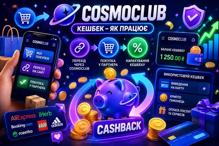Схема нарахування кешбеку в казино Cosmoclub